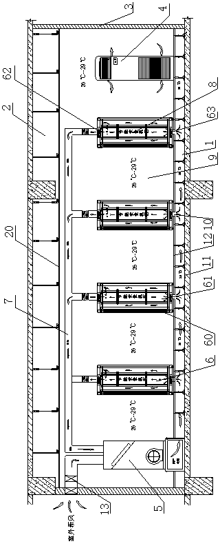 Zoning cold supply energy saving system and method of data center air conditioner