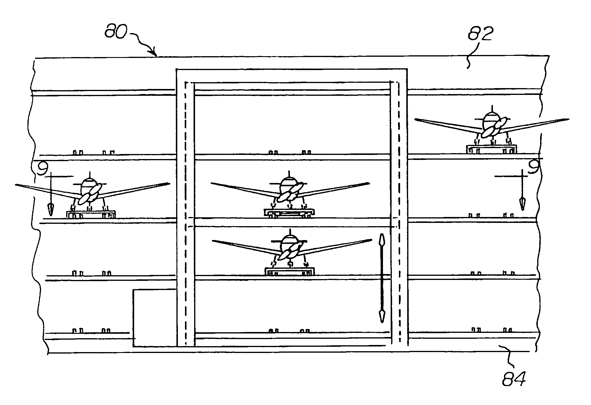 Multilevel vertical general aviation hangar