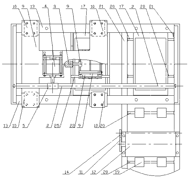 Automatic stacking device of rice seedling raising and sowing plates