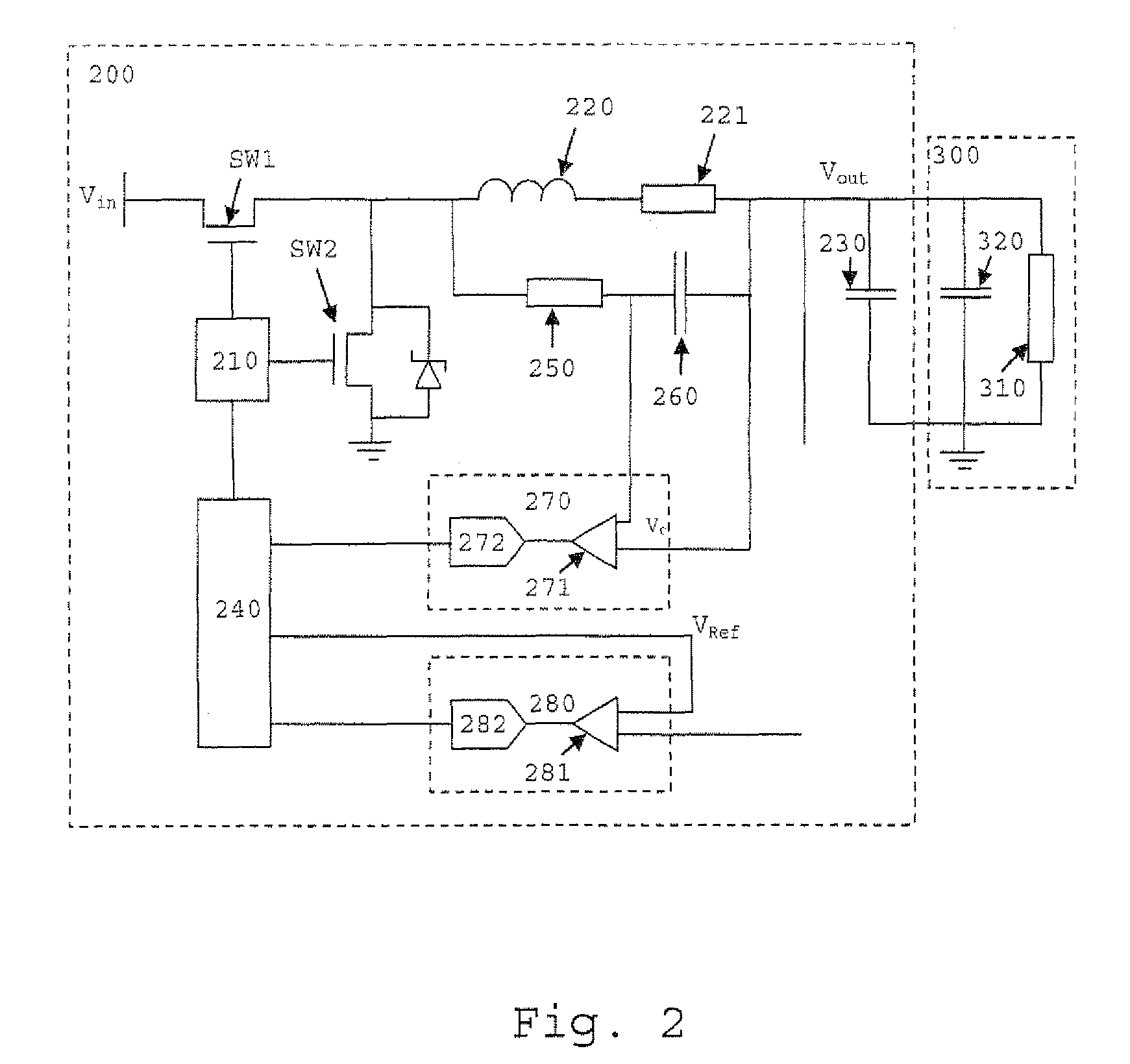 Capacitance determination in a switched mode power supply