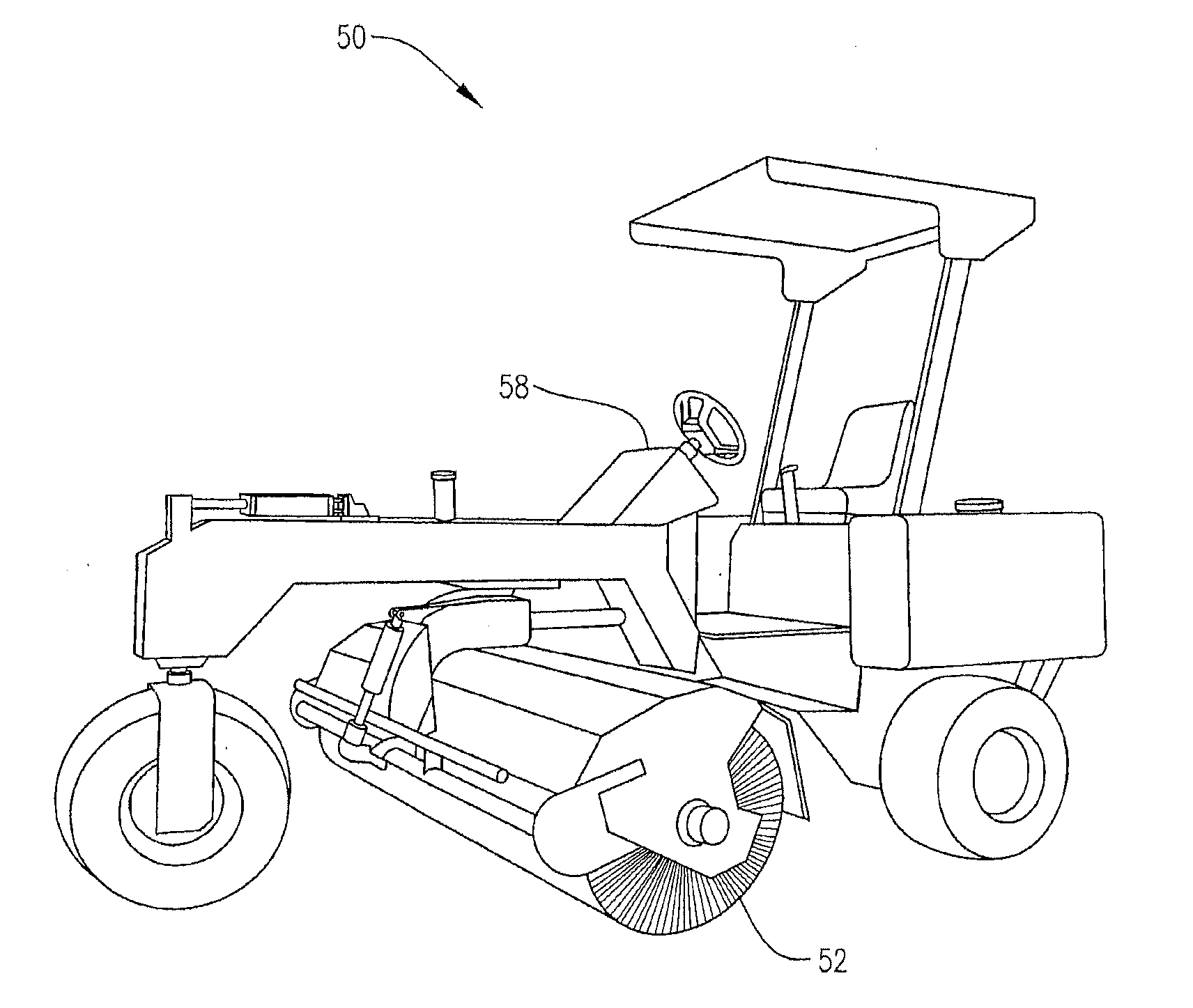 Hydraulic control system for use with a turf sweeper