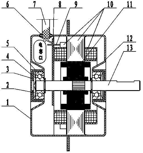 Alternating-current input brushless direct-current motor for fan