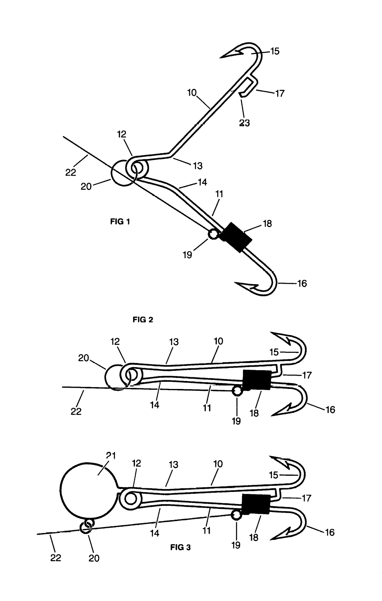 Torsion spring fish hook