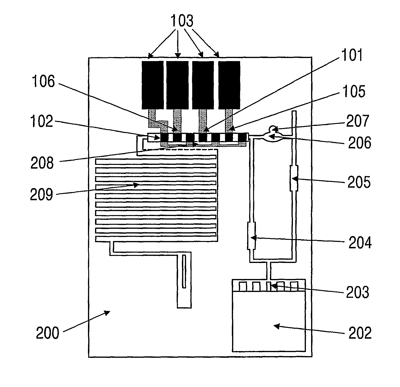 Microfluidic sensor complex structure