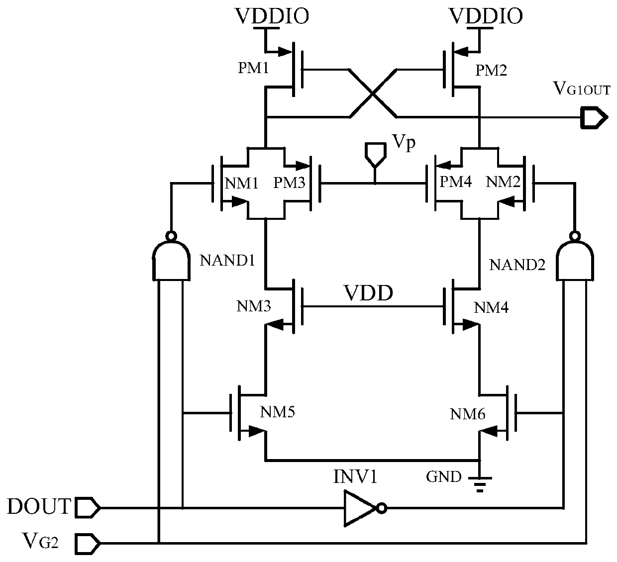 High-speed level conversion circuit applied to mixed voltage output buffer