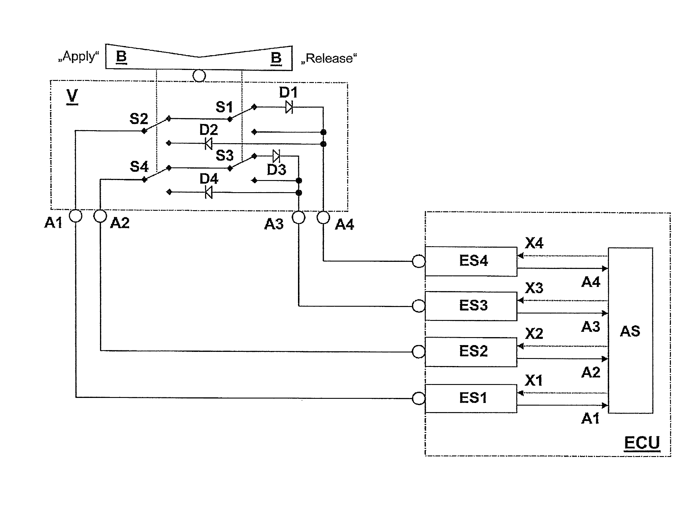 Device for the electric actuation of a safety-critical system