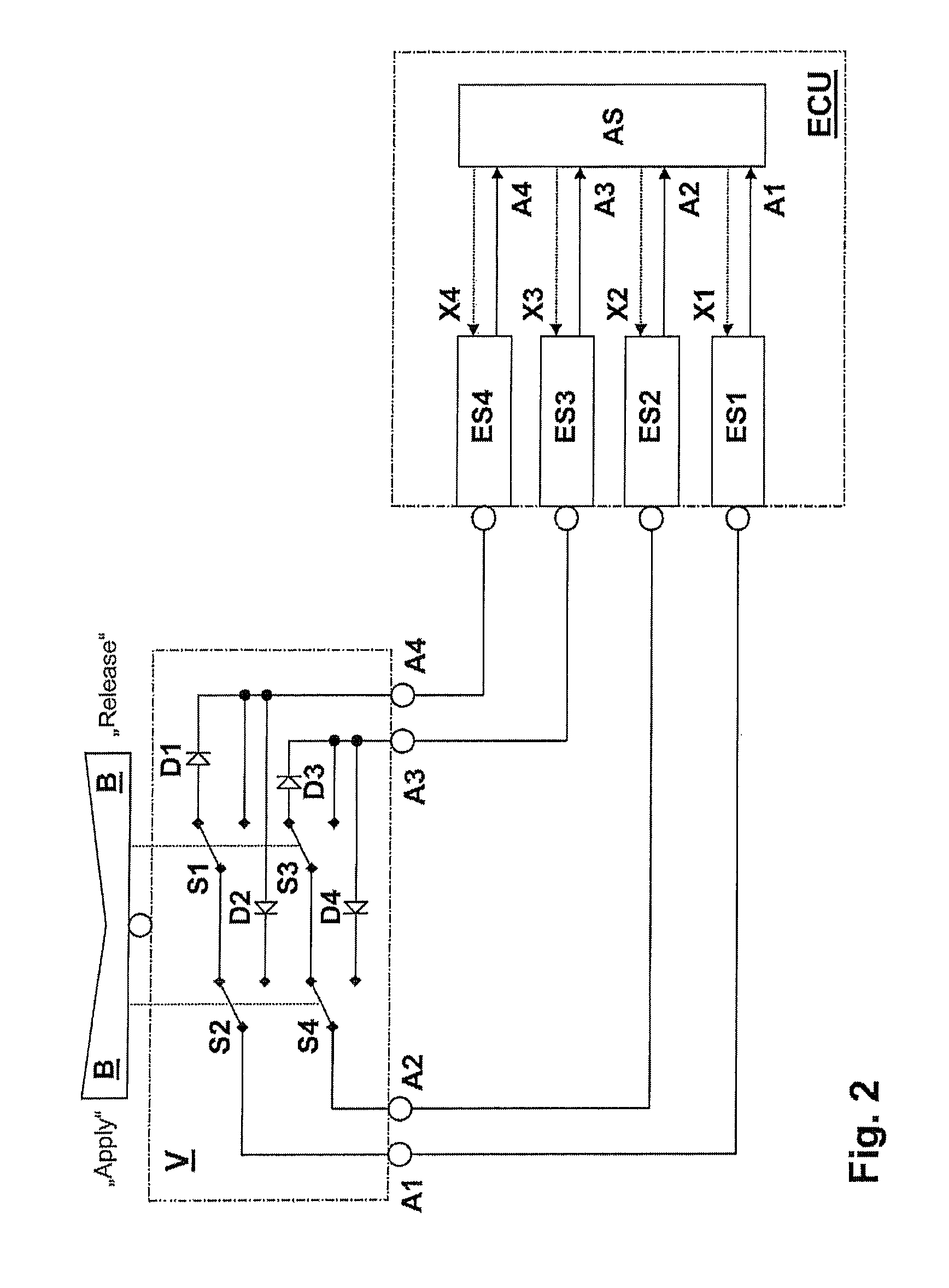 Device for the electric actuation of a safety-critical system