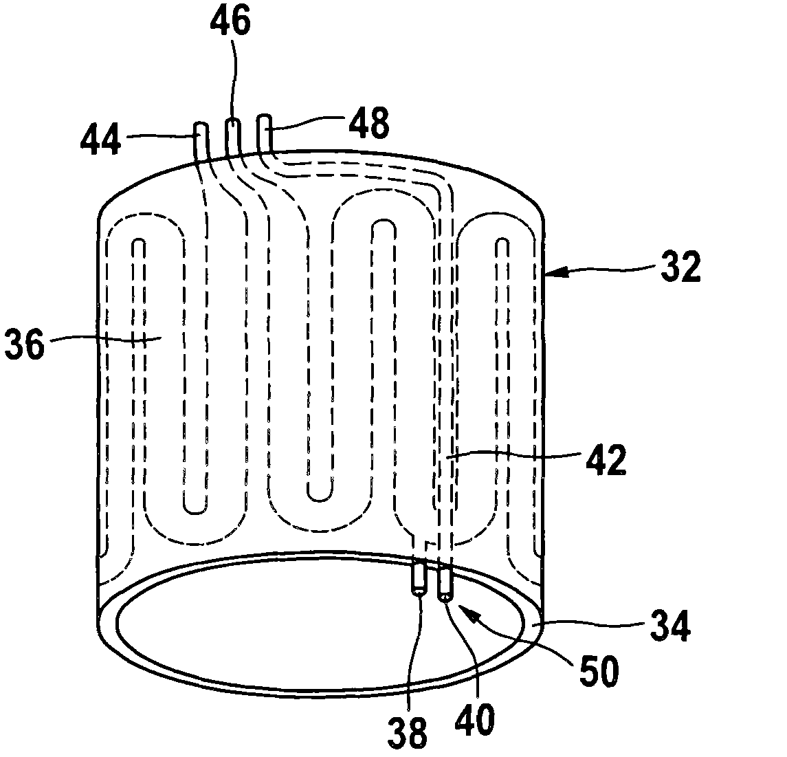 Filter device with heater and water sensor