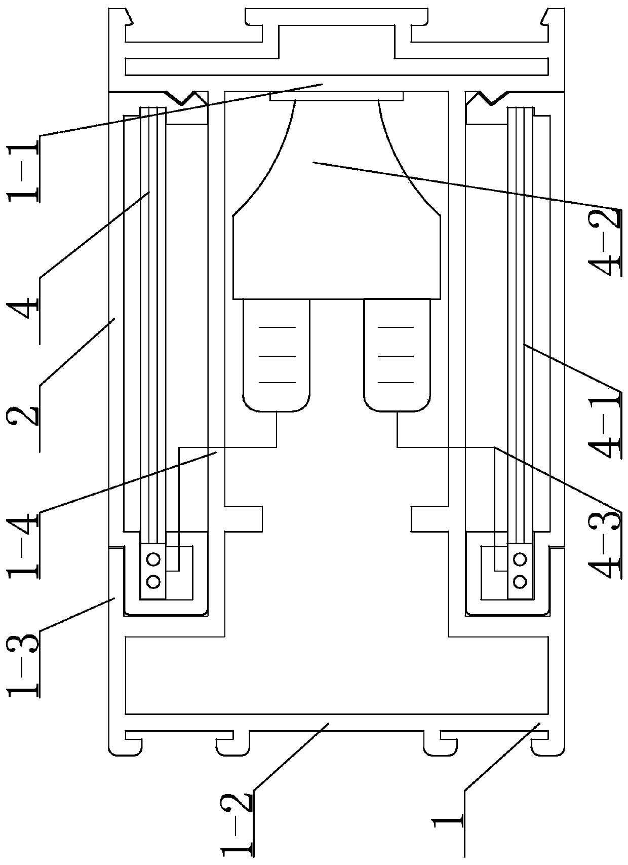 Door and window sectional material with light emitting assembly