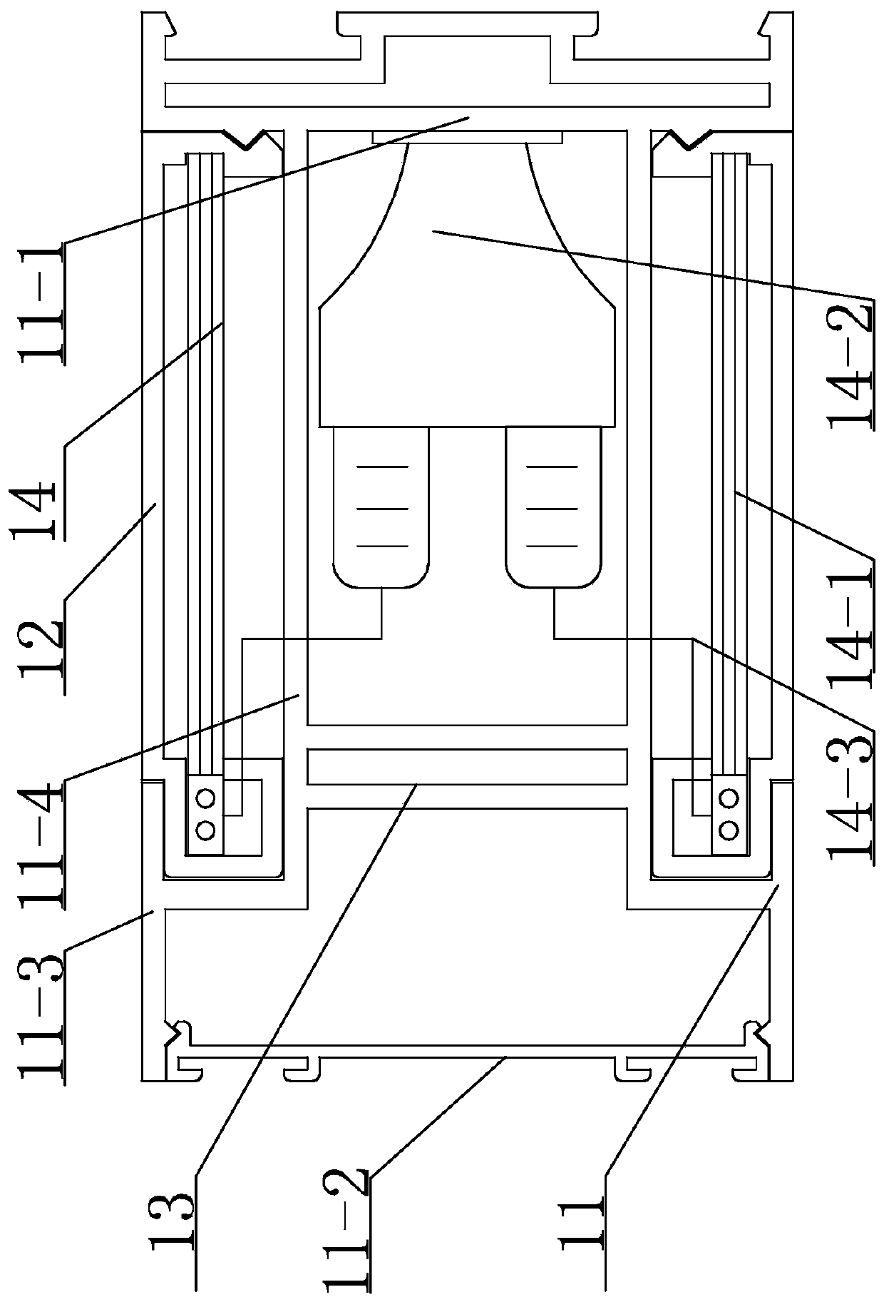 Door and window sectional material with light emitting assembly