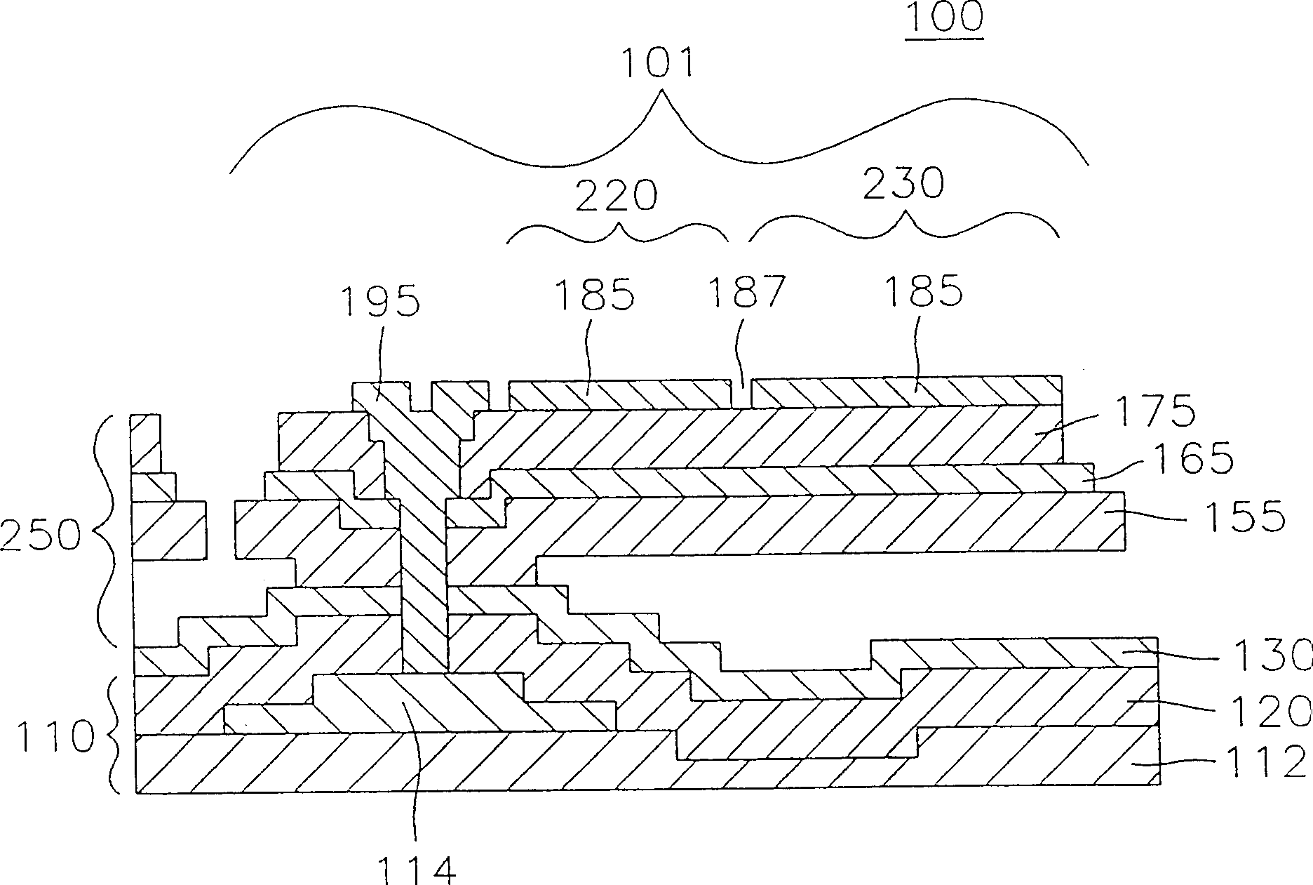 Thin-film actuated reflection mirror having increased tilting angle