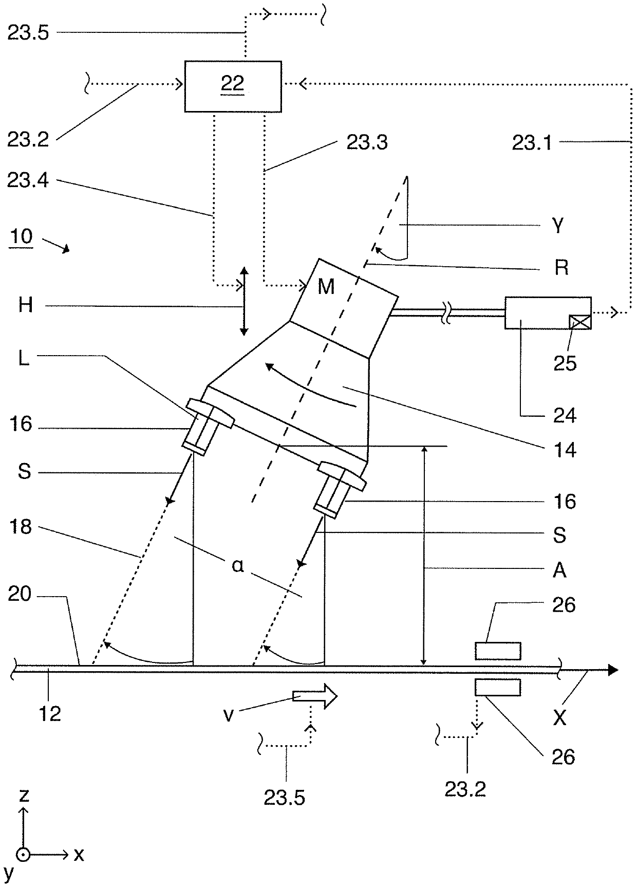 Device and method for descaling a moving workpiece