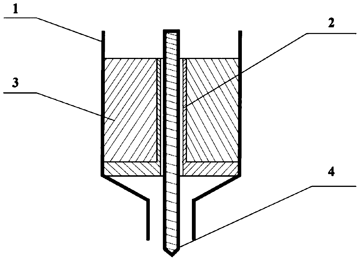 A manufacturing method of aluminum matrix composite material hot extrusion pipe with reduced inner surface abrasion