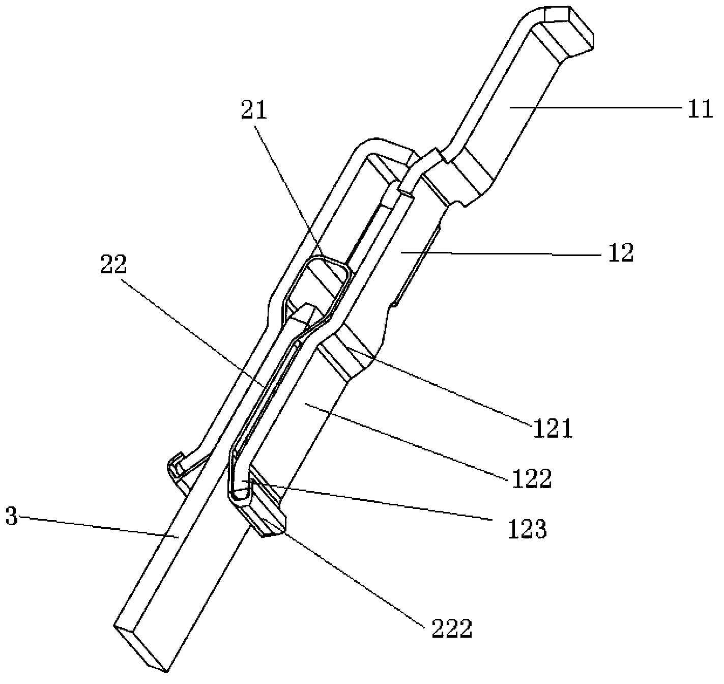 Low-cost large-current clip terminal for electric connector