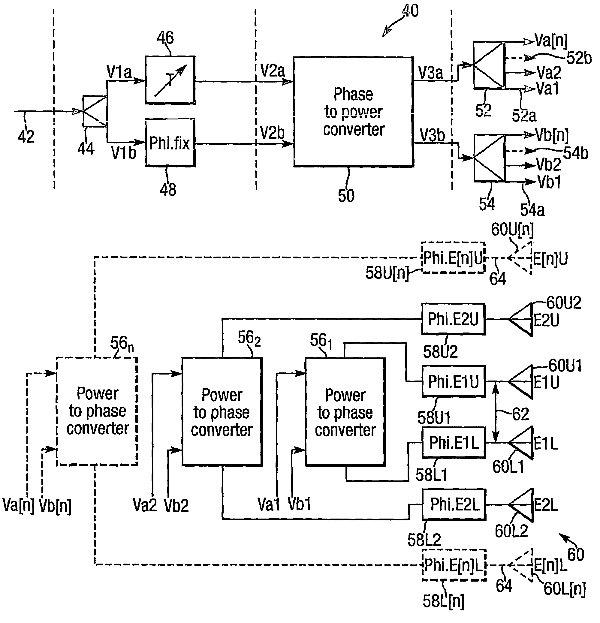 Phased array antenna system with variable electrical tilt