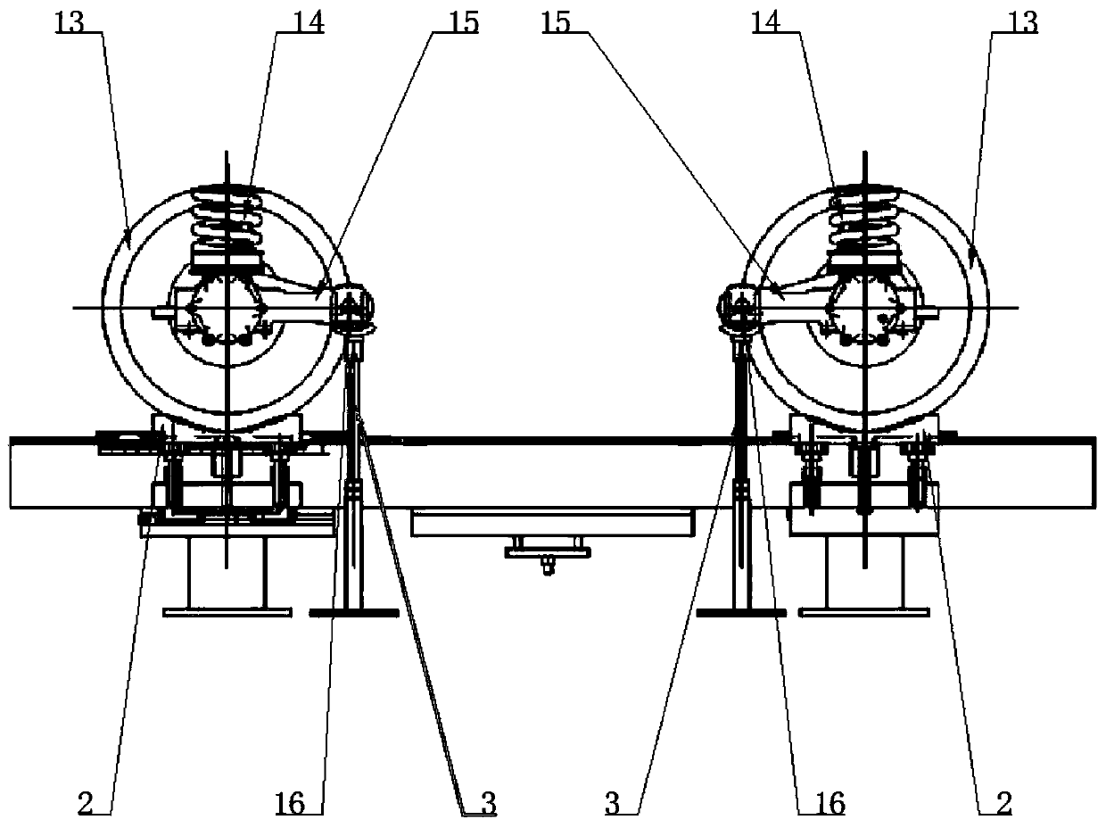 Automatic falling assembly device for bogie