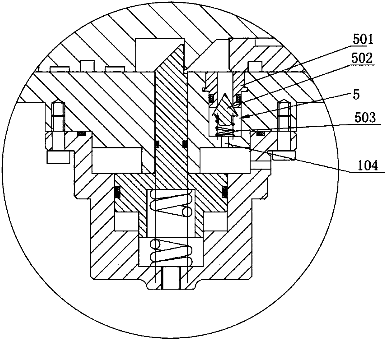 A double-acting double-rod mechanical locking cylinder with initial and final positions