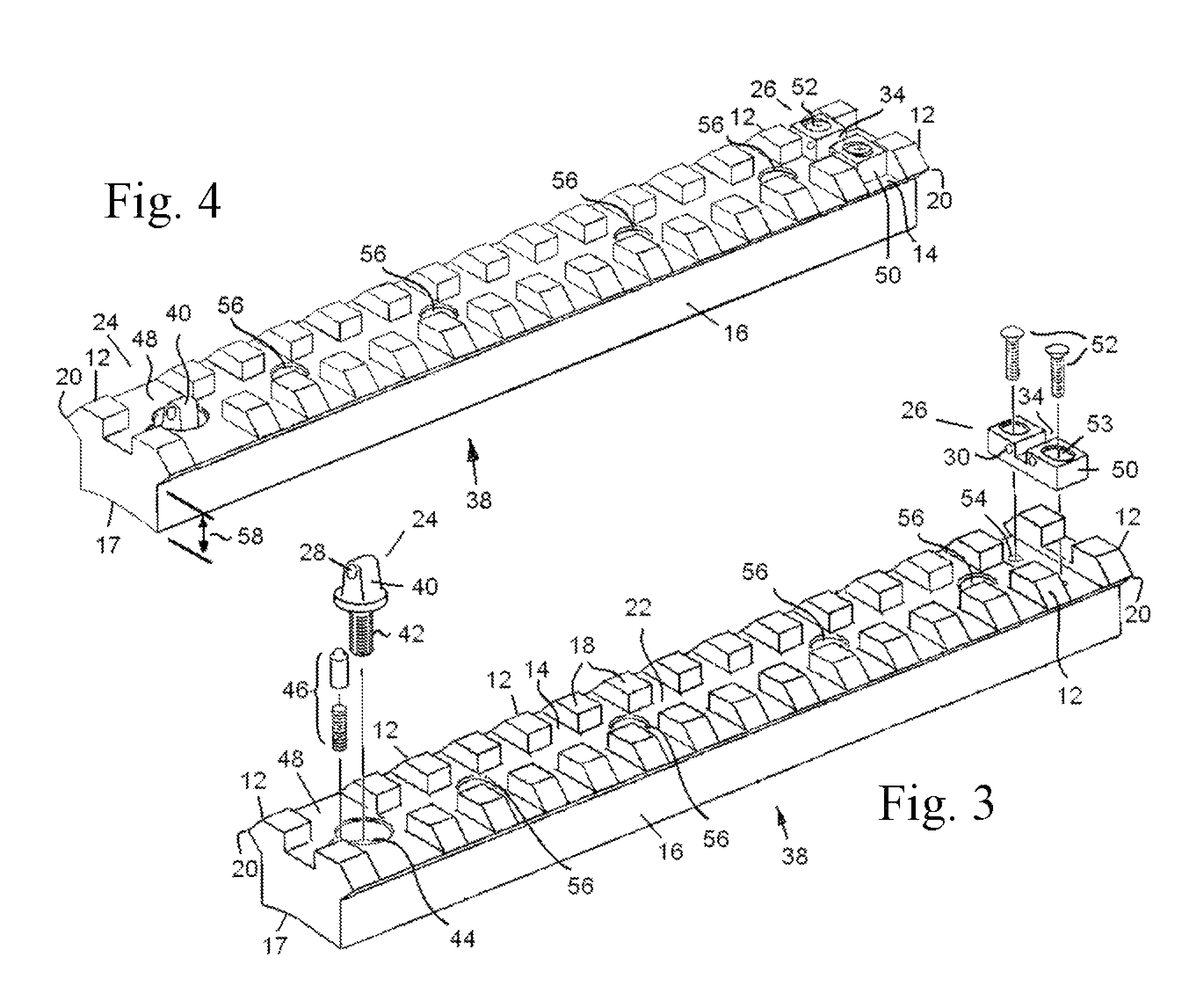 Firearm accessory rail with integral sight elements