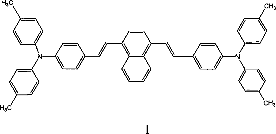 1,4 di[4-(n,n-p-methylphenyl amido)styryl]naphthyl and method of manufacturing the same and application thereof