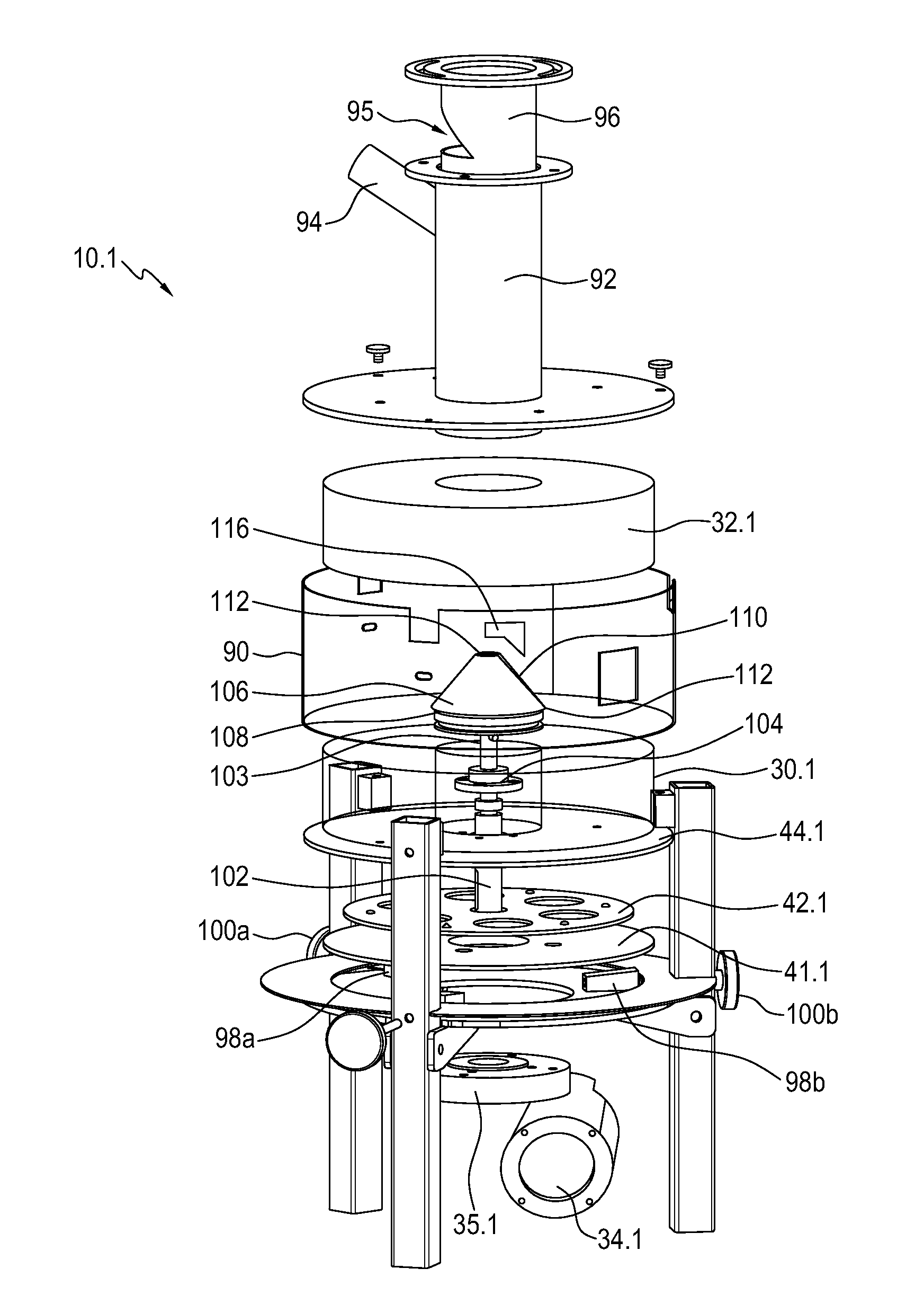 Automatic and continuous rubber extracting device for extracting rubber from a rubber-bearing plant material