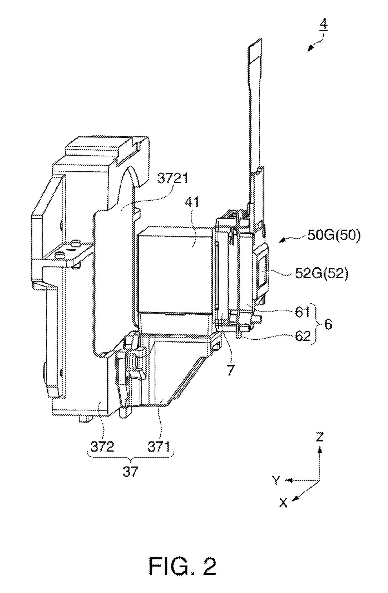 Projector having holding unit for light modulating device and supporting member for the holding unit