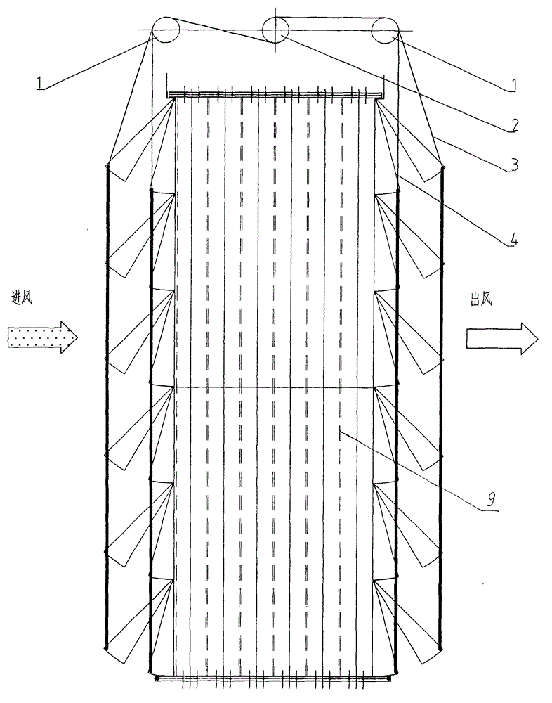 Partition-sealed deashing device of electric dust collector