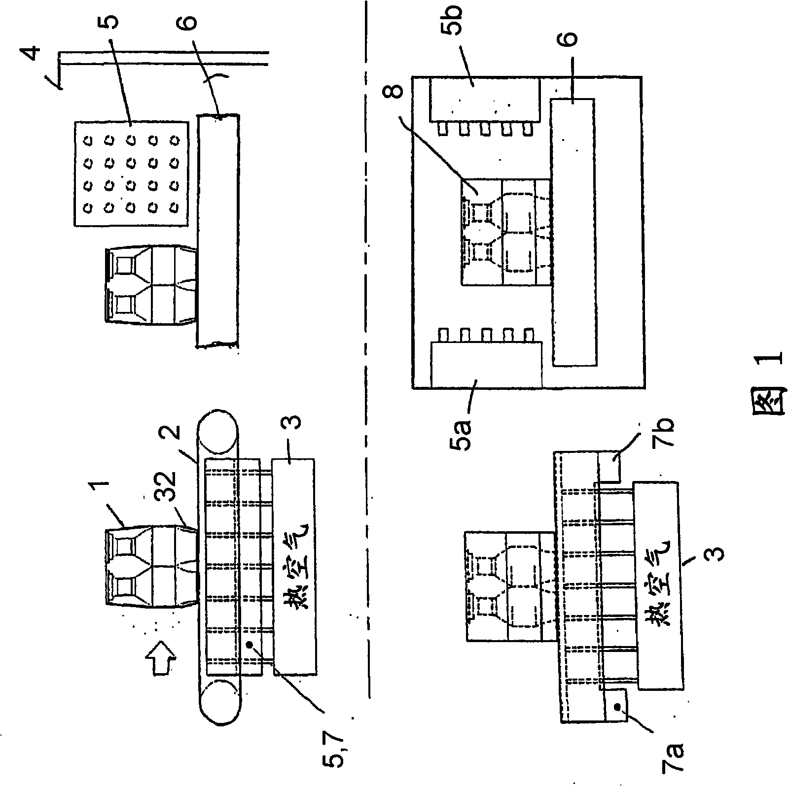 Shrinking process for producing solid, transportable and printable containers and device for carrying out said shrinking process