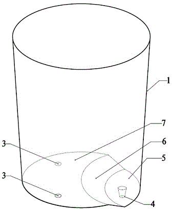 Ladle bottom structure capable of reducing continuous casting ladle cast residues