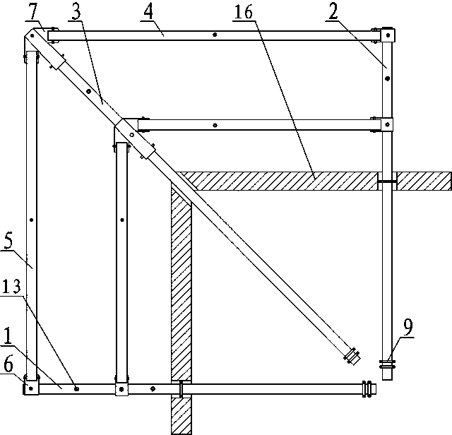 Cantilever frame of tool type profile steel cantilever scaffold
