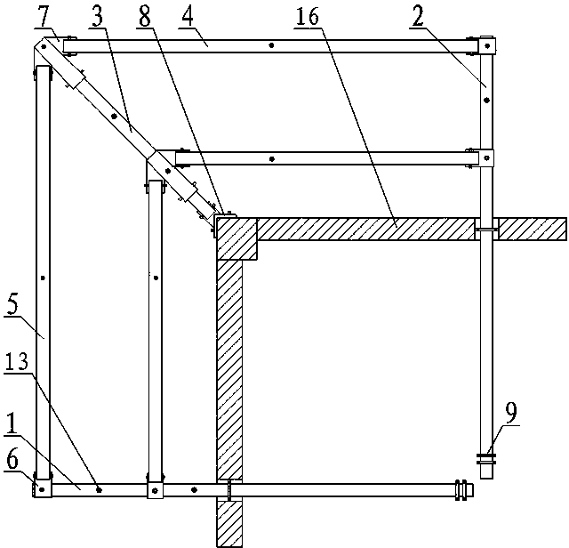 Cantilever frame of tool type profile steel cantilever scaffold