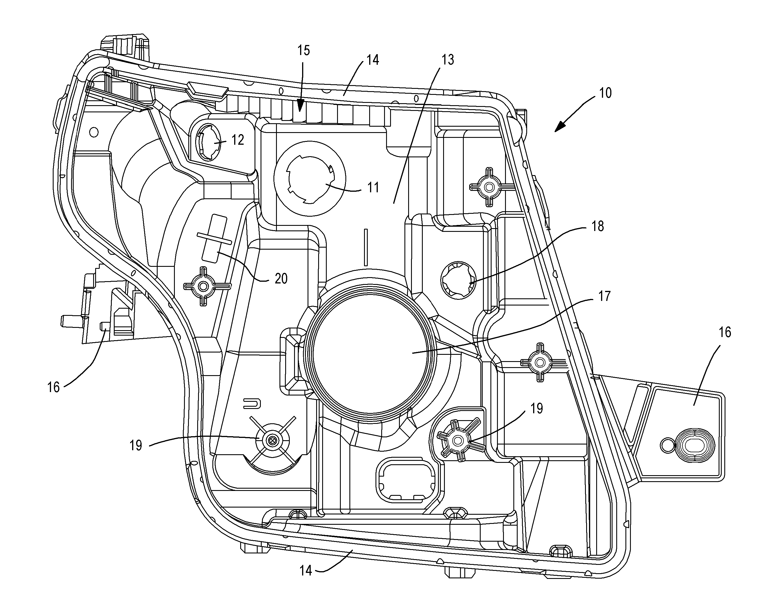 Automotive Headlamp With Staircase Circulator