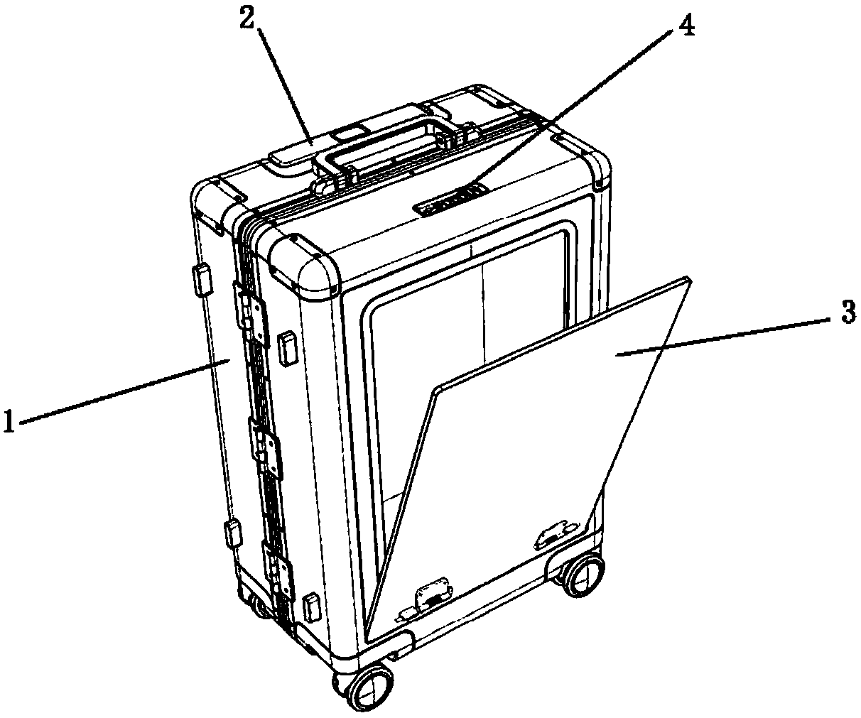 Detachable luggage case provided with front door