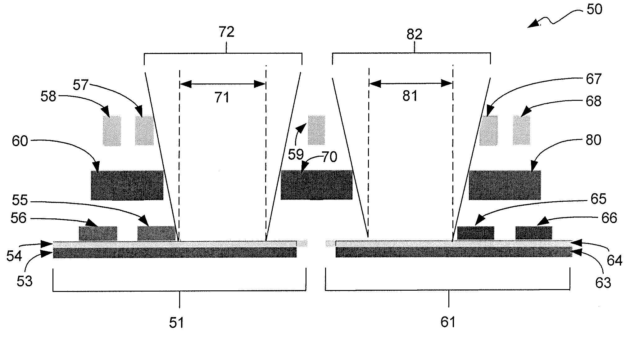 Method and apparatus for preventing or reducing color cross-talk between adjacent pixels in an image sensor device