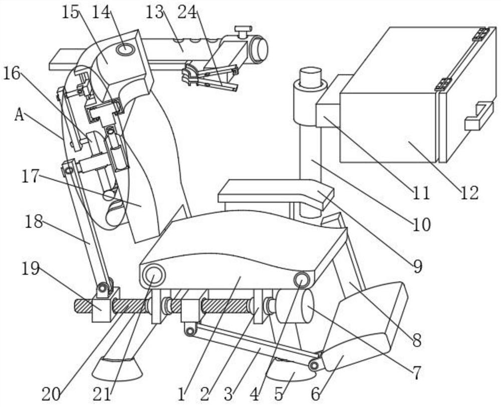 Safe and convenient type examination auxiliary device special for otolaryngology department