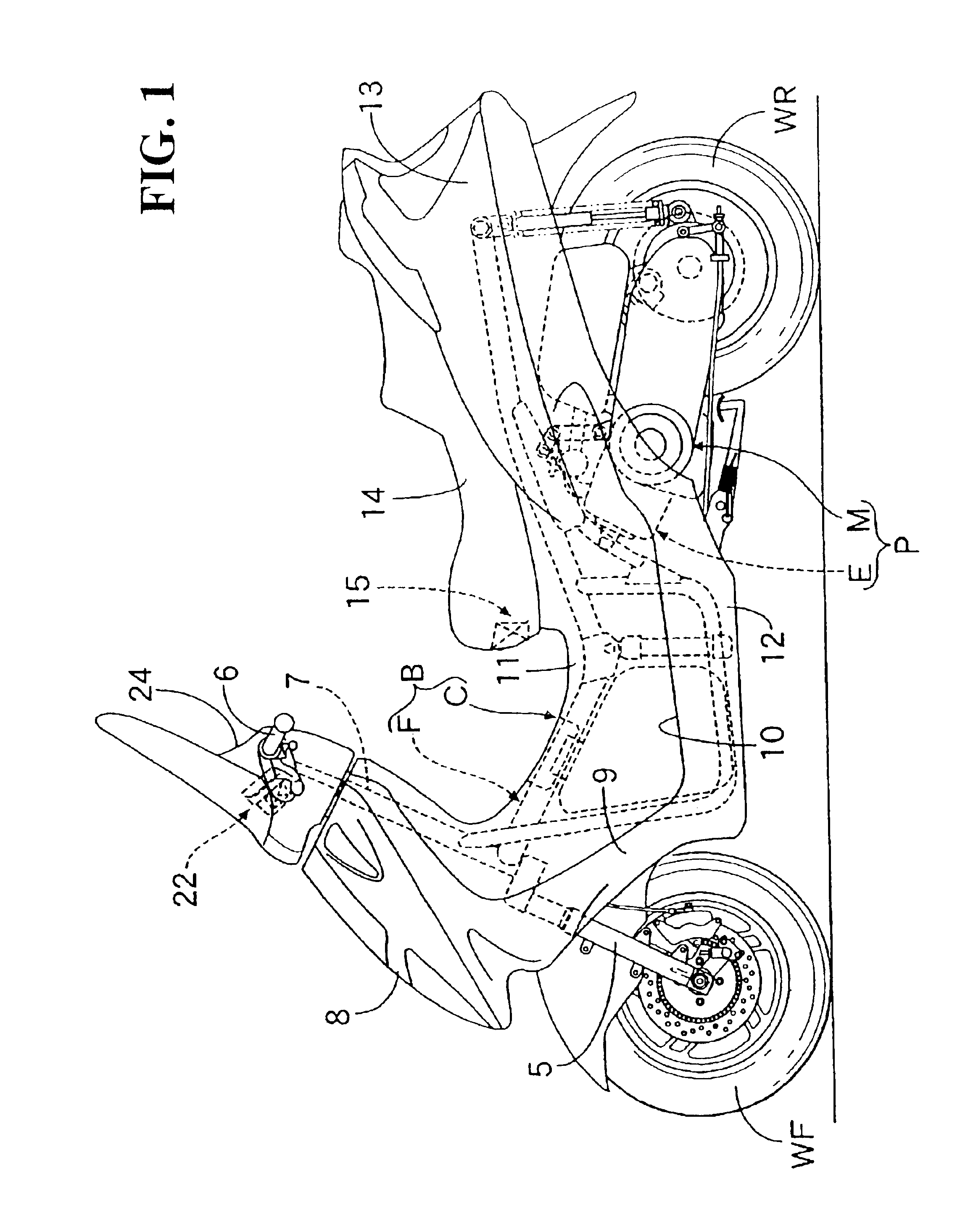 Air bag system in scooter type vehicle
