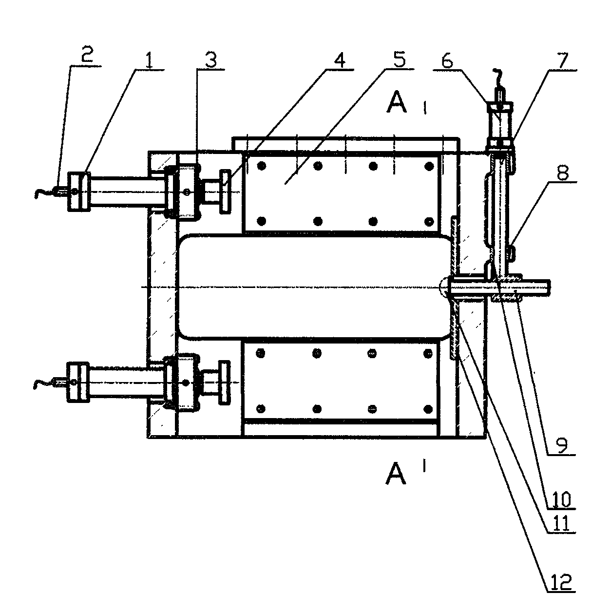 Error measuring device of weldless pipe continuous rolling mill roller and detecting method thereof