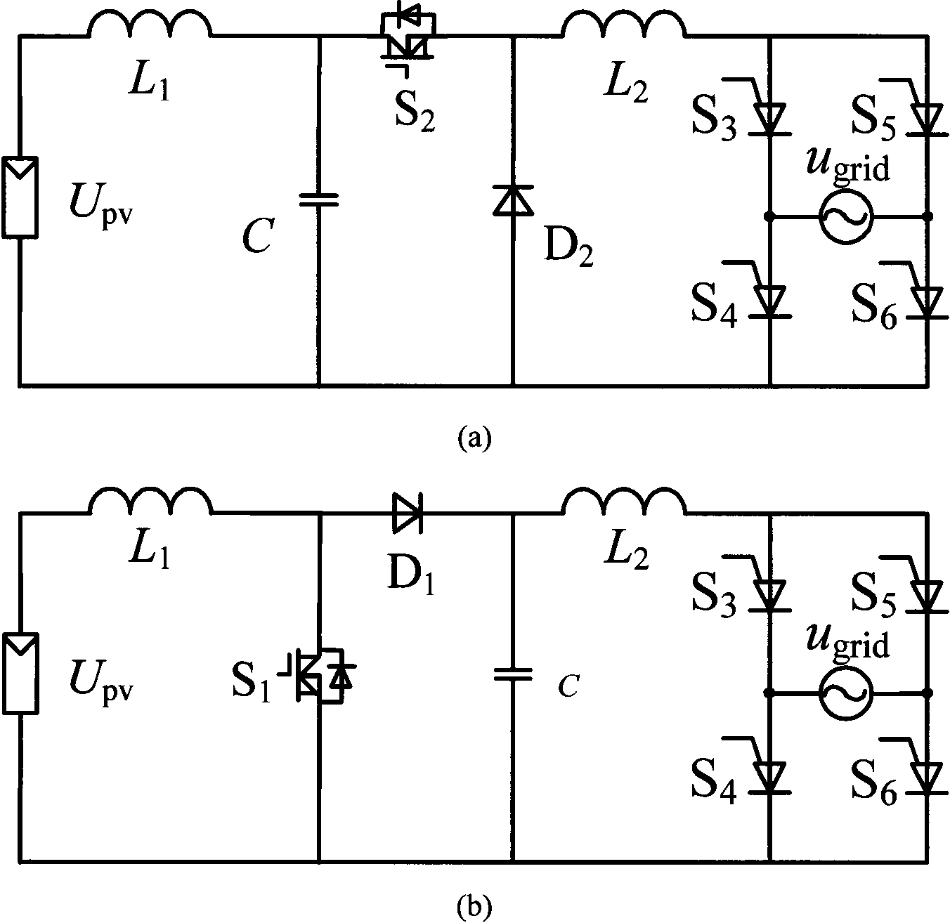 Photovoltaic grid-connected inverter of Boost and Buck cascade and control method thereof