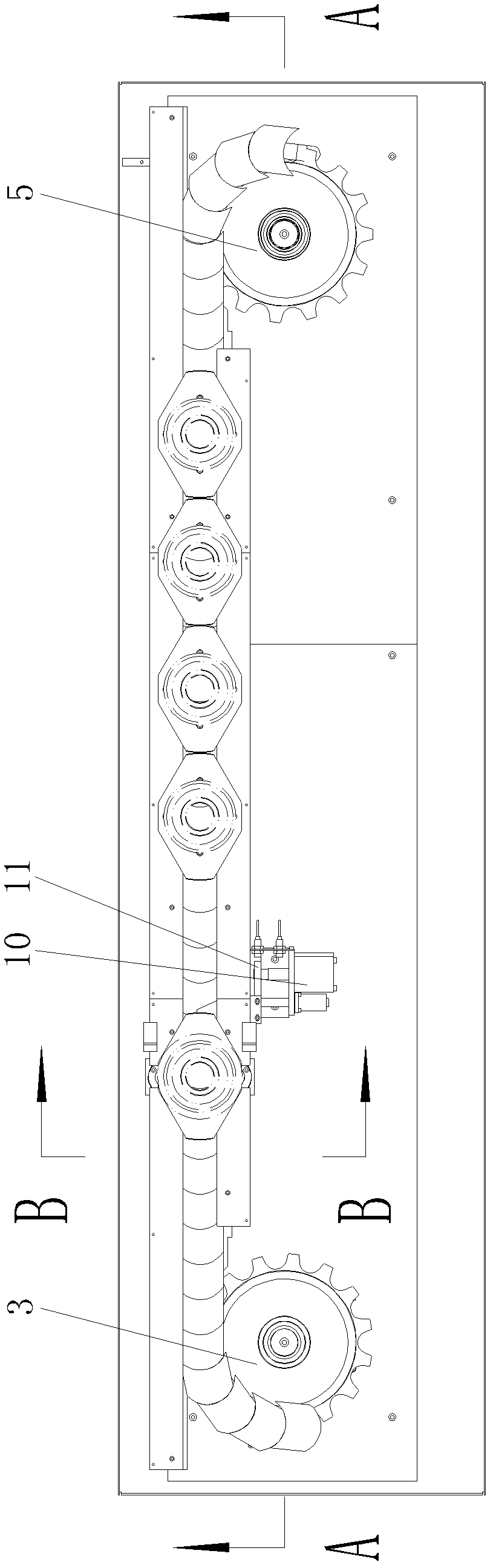 Loading and unloading transmission device for machine tool
