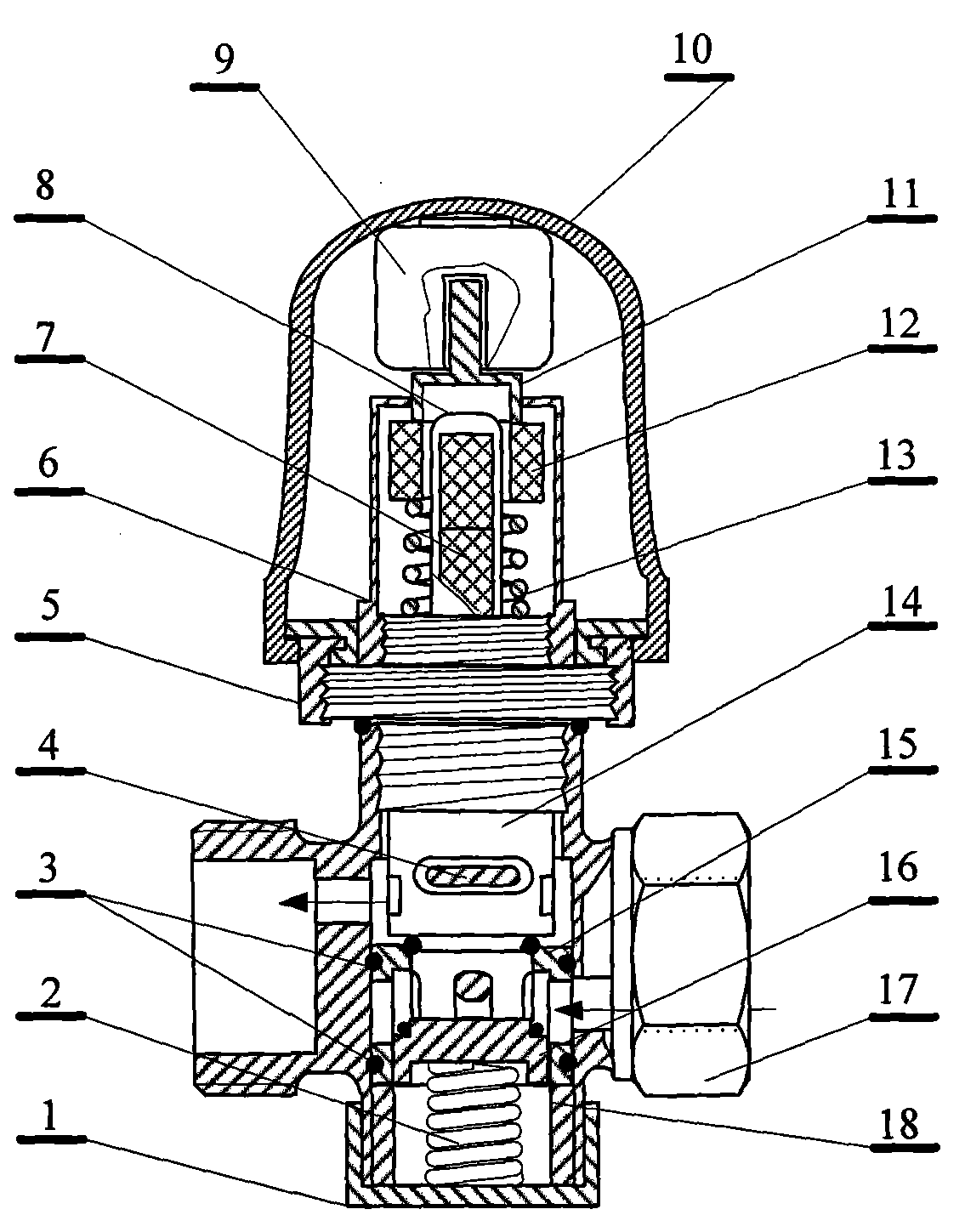 Temperature controlling valve with function of cleaning valve core