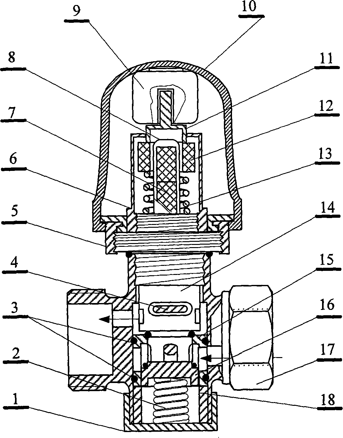 Temperature controlling valve with function of cleaning valve core