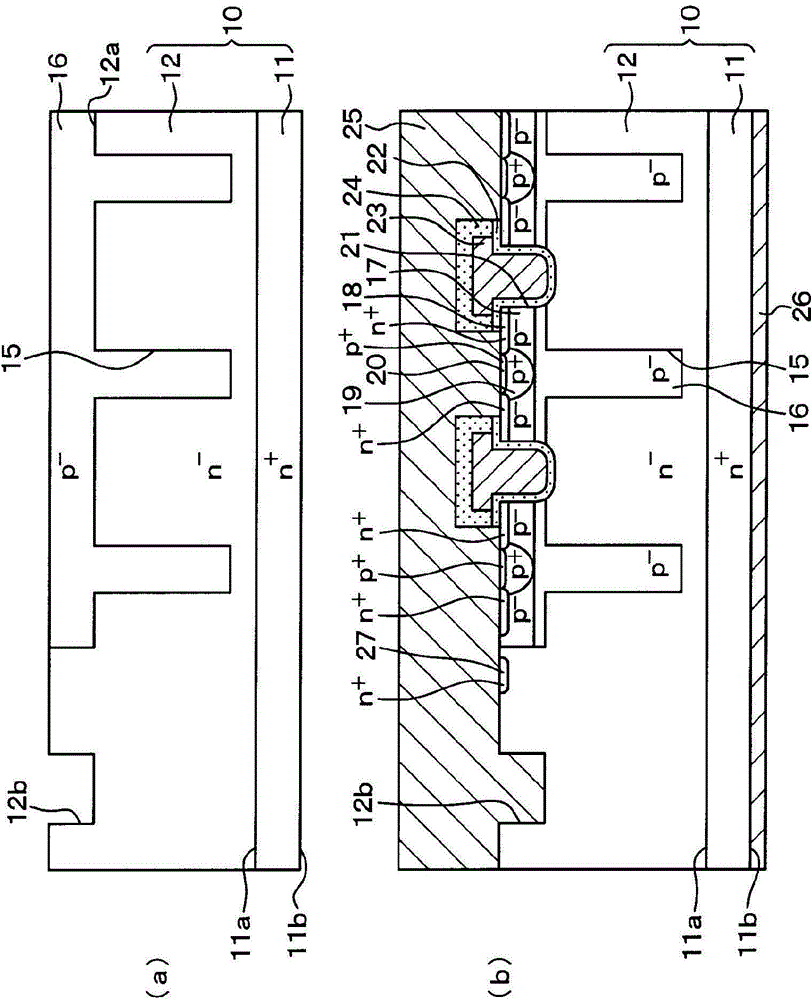 Semiconductor device having vertical MOSFET of super junction structure, and method for production of same