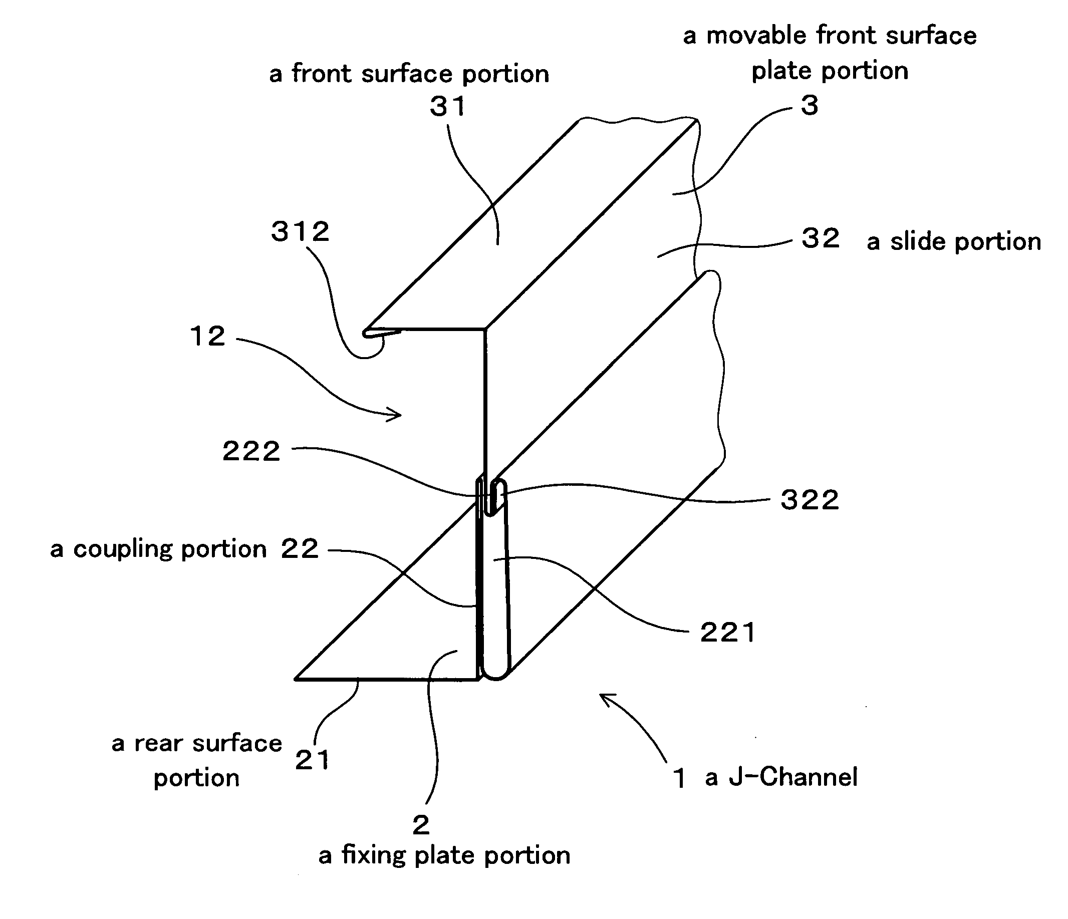 J-channel and siding boards attachment structure