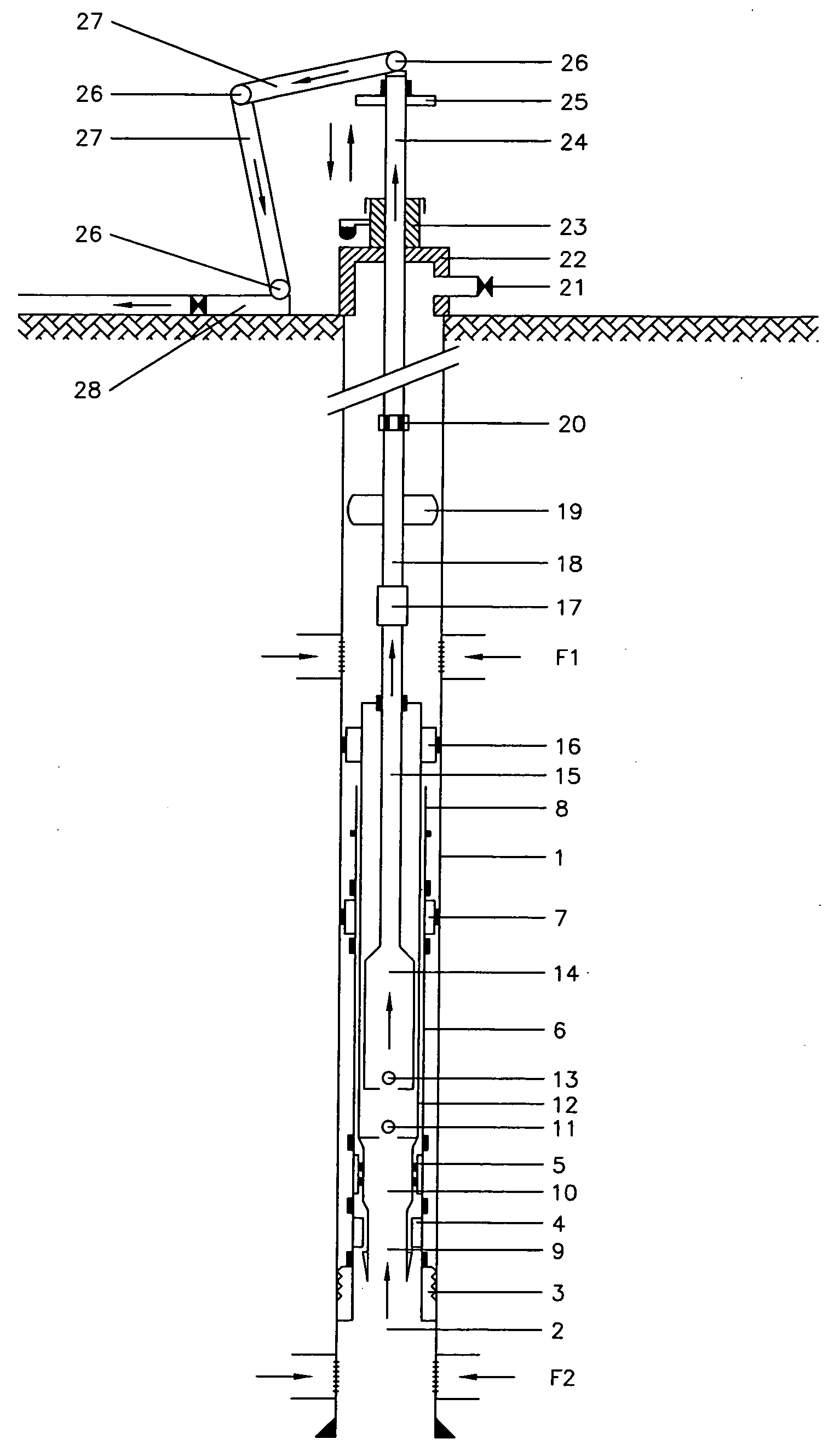 Assembly and method of alternative pumping using hollow rods without tubing