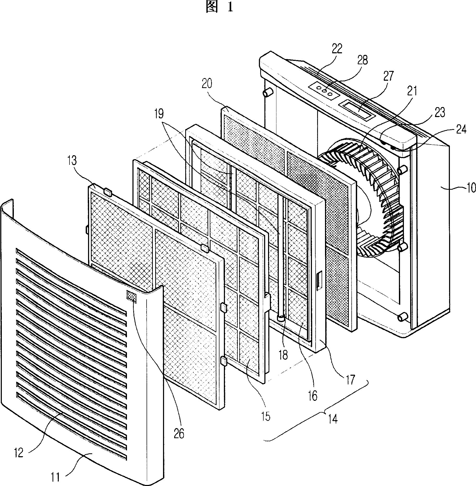 Filter replacing time prompt device for air purifier and its method