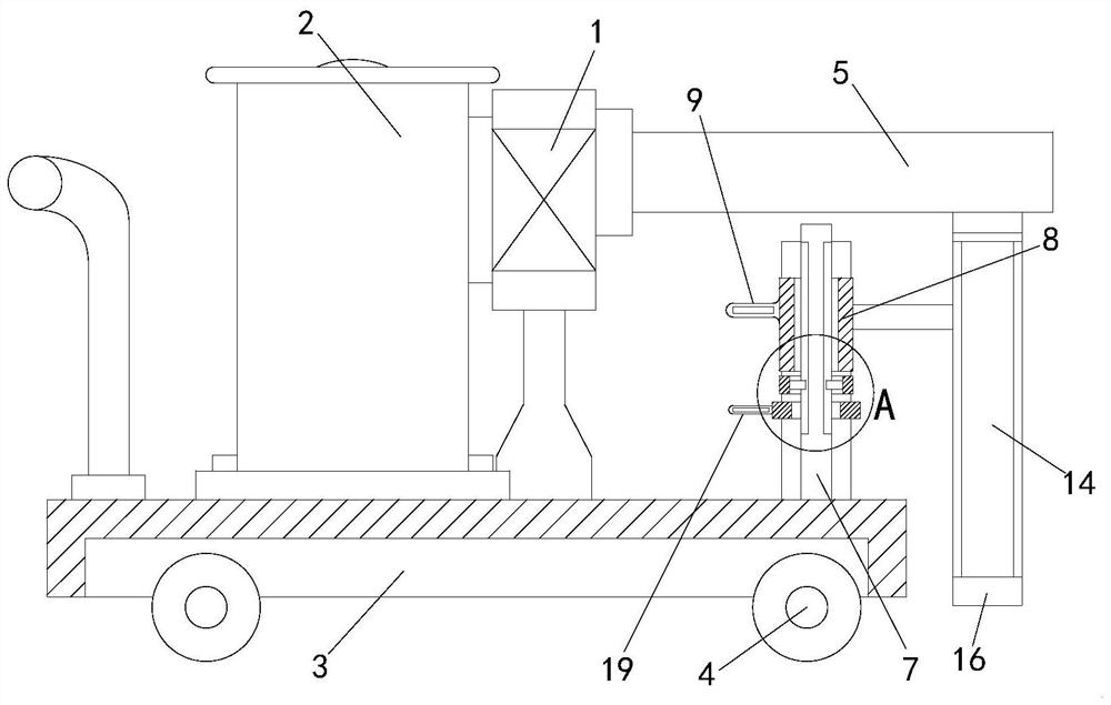 A cleaning device applied to road bridges