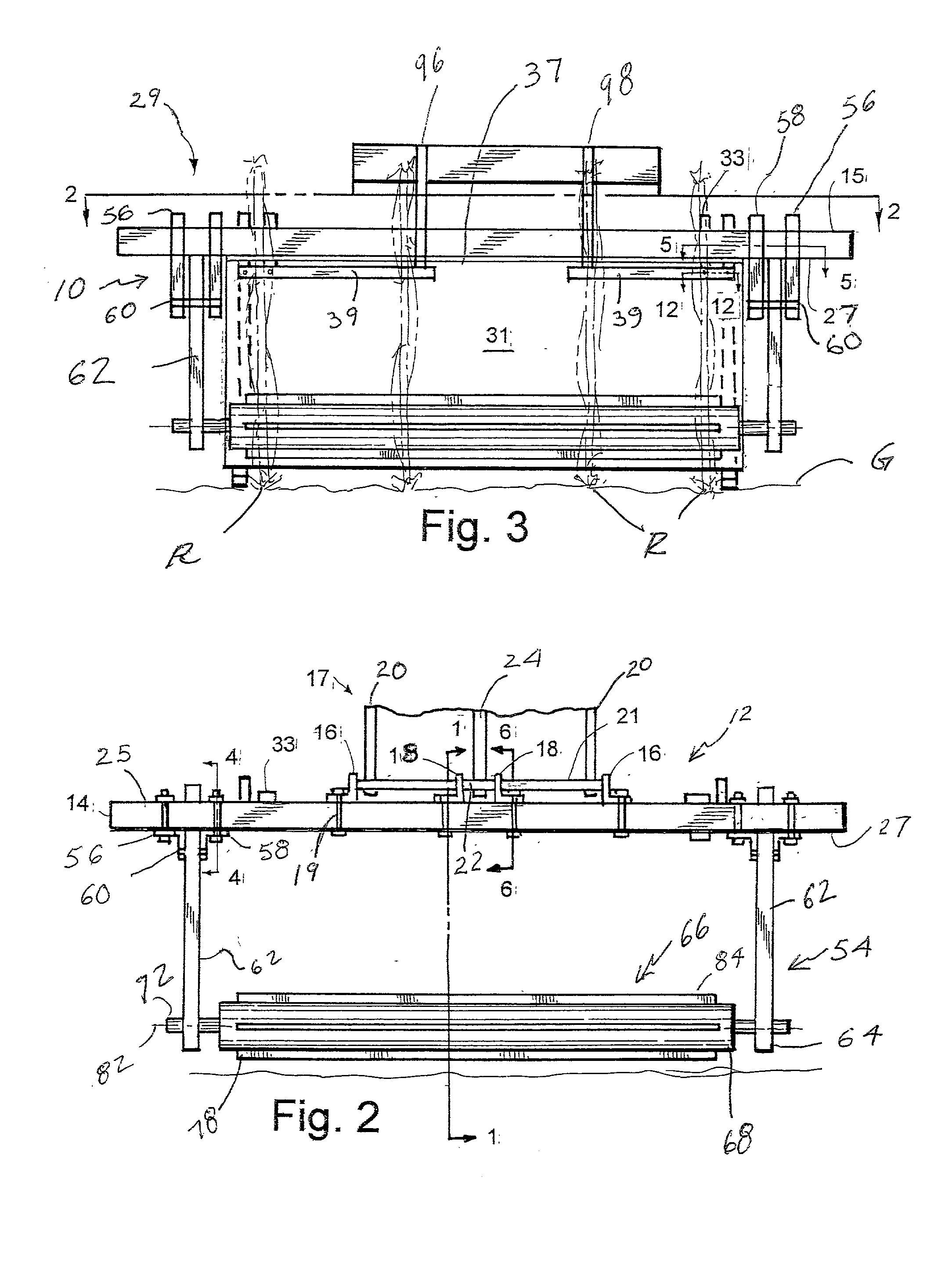 Apparatus and method for knocking down and crushing farm crop residue