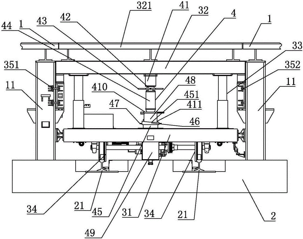 Damping levitation chassis disassembly device of maglev train