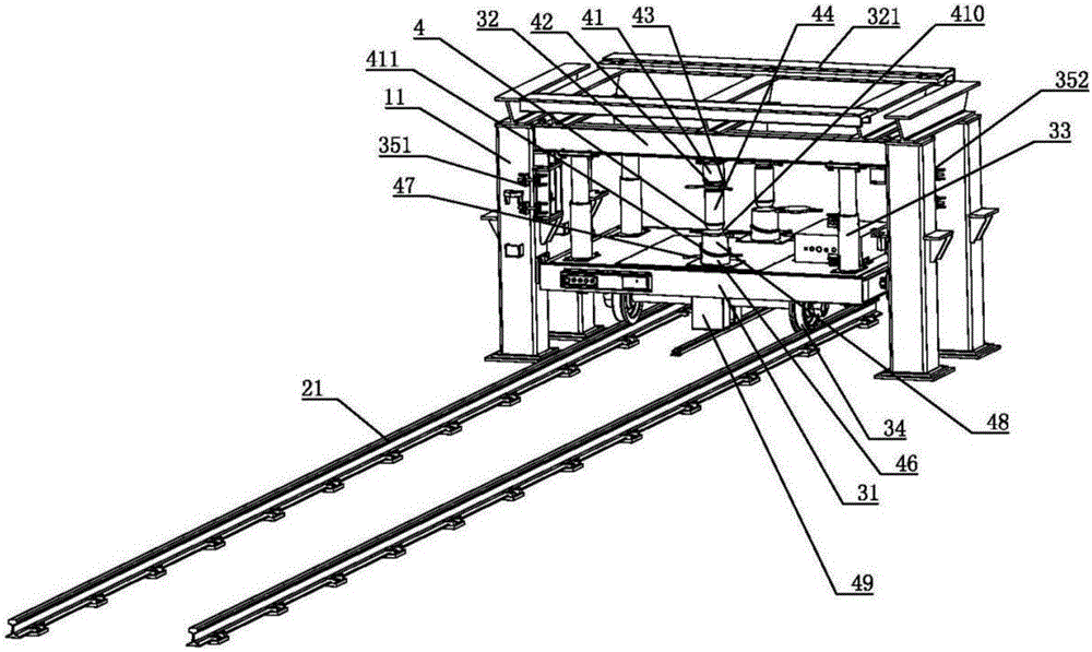 Damping levitation chassis disassembly device of maglev train