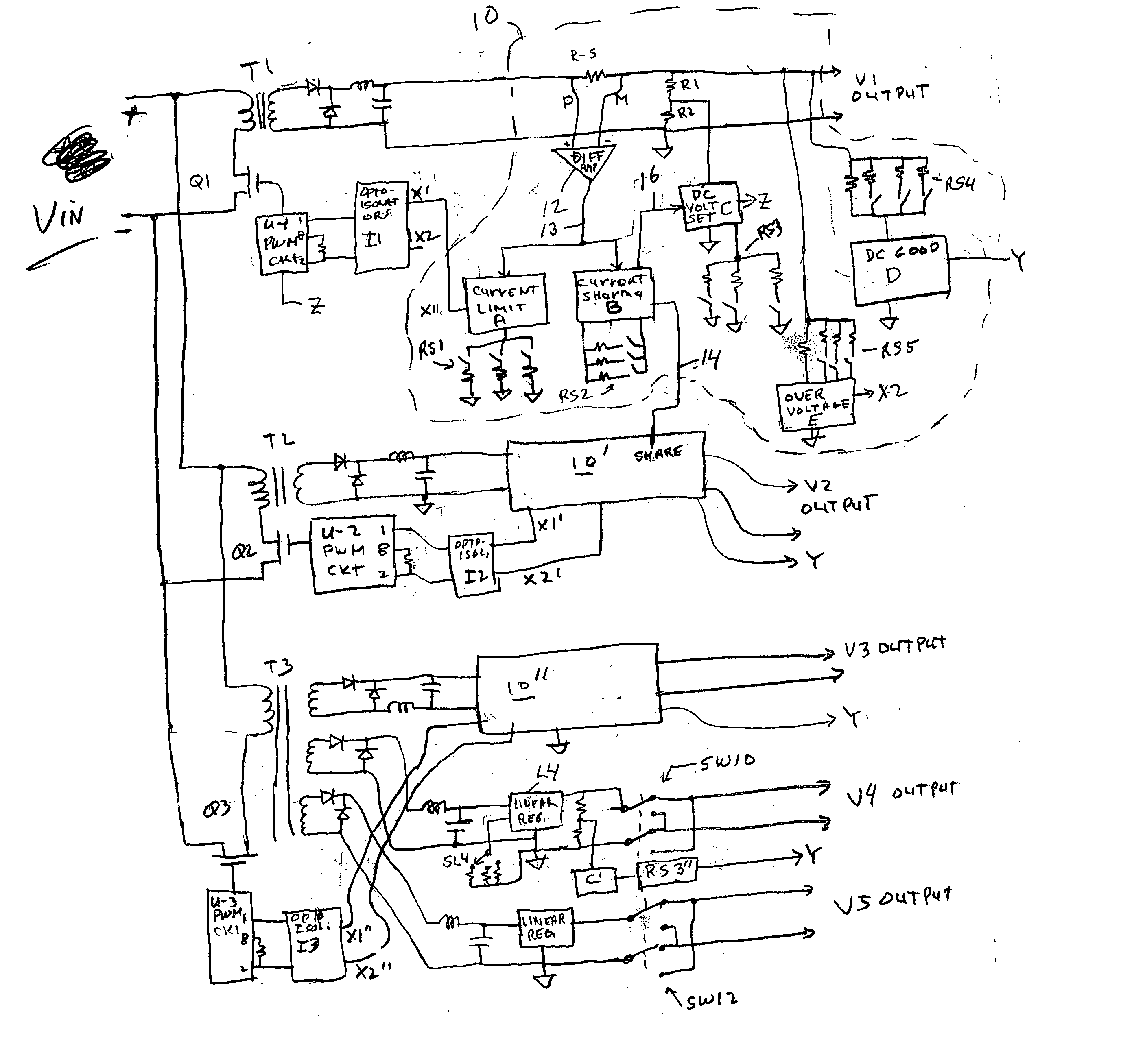 Power supply with electrical attributes programmable by manufacturer