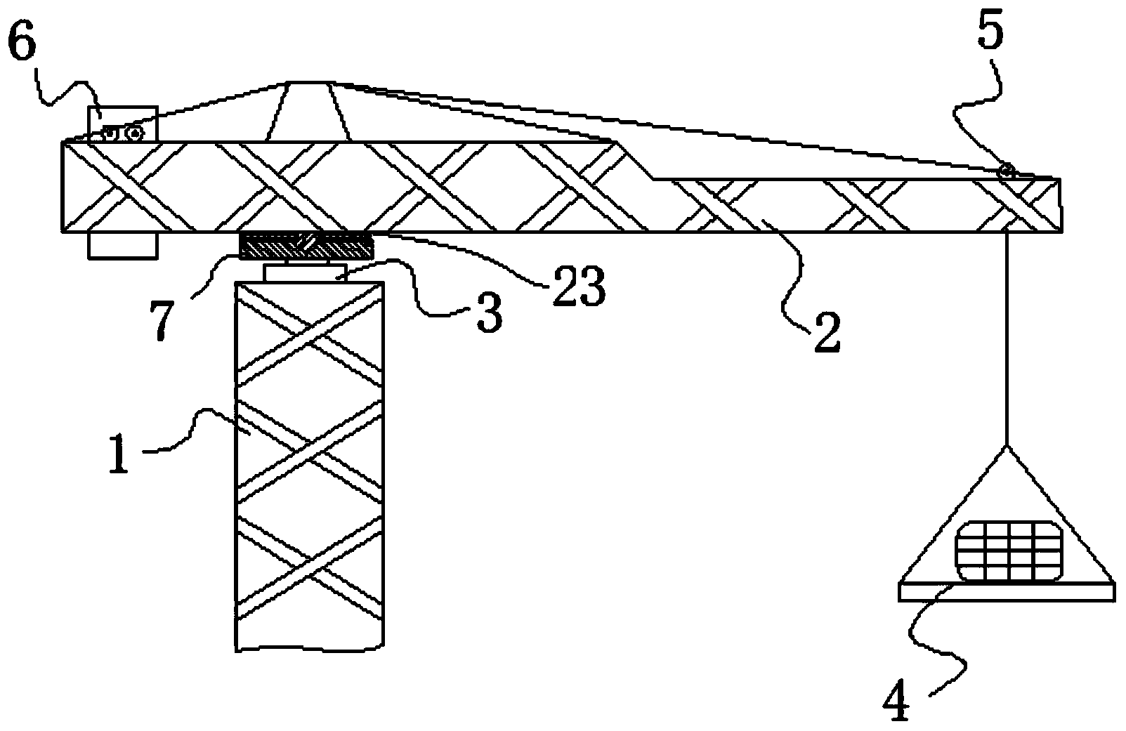 Lifting-following rotary-type self-balancing tower crane
